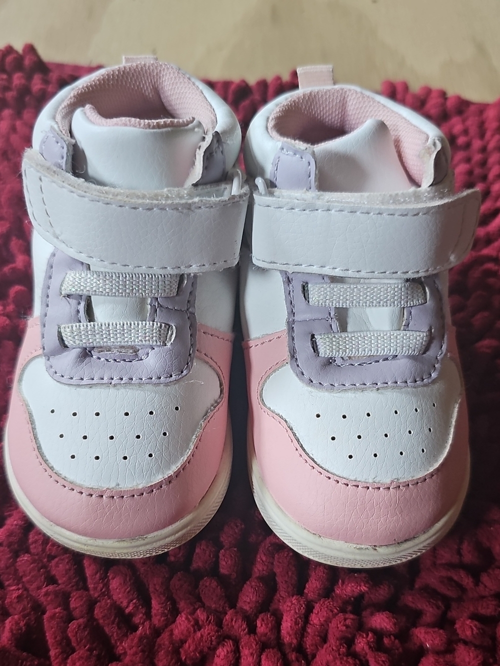 Kids White and Pink Sneakers